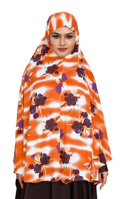 JSDC Floral Printed Stitched Spun Lycra Chaderi Hijab Without Sleeves 4