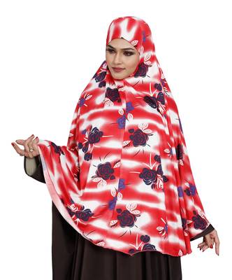 JSDC Floral Printed Stitched Spun Lycra Chaderi Hijab Without Sleeves 1