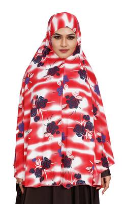 JSDC Floral Printed Stitched Spun Lycra Chaderi Hijab Without Sleeves 4