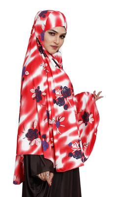 JSDC Floral Printed Stitched Spun Lycra Chaderi Hijab Without Sleeves 5