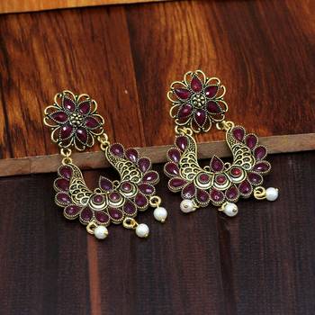 Maroon danglers-drops 1