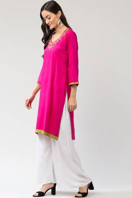 MRC Women's Neck Embroidered Kurti 3