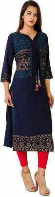 Attractive Woman Rayon Kurti with Jacket 3