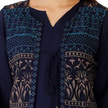 Attractive Woman Rayon Kurti with Jacket 5