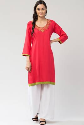 MRC Women's Neck Embroidered Kurti 1