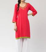 MRC Women's Neck Embroidered Kurti