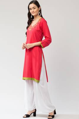 MRC Women's Neck Embroidered Kurti 3