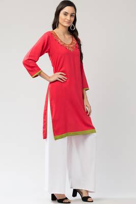 MRC Women's Neck Embroidered Kurti 4