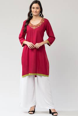 MRC Women's Neck Embroidered Kurti 1