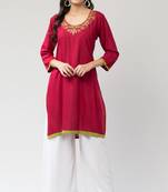 MRC Women's Neck Embroidered Kurti