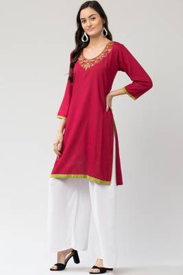MRC Women's Neck Embroidered Kurti 3