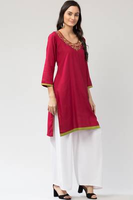 MRC Women's Neck Embroidered Kurti 4
