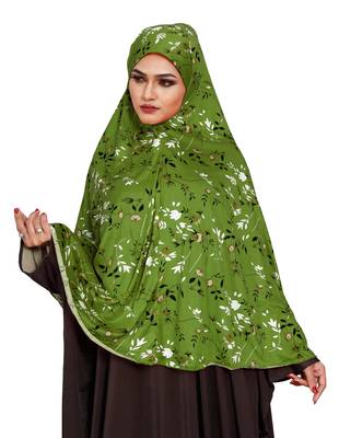 JSDC Floral Printed Stitched Spun Lycra Chaderi Hijab Without Sleeves 2
