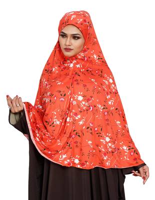 JSDC Floral Printed Stitched Spun Lycra Chaderi Hijab Without Sleeves 2