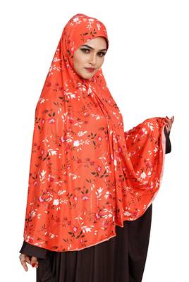 JSDC Floral Printed Stitched Spun Lycra Chaderi Hijab Without Sleeves 3