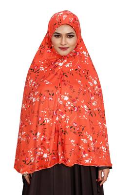 JSDC Floral Printed Stitched Spun Lycra Chaderi Hijab Without Sleeves 4