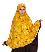JSDC Floral Printed Stitched Spun Lycra Chaderi Hijab Without Sleeves