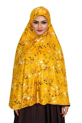 JSDC Floral Printed Stitched Spun Lycra Chaderi Hijab Without Sleeves 4