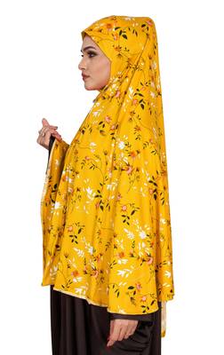 JSDC Floral Printed Stitched Spun Lycra Chaderi Hijab Without Sleeves 5