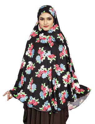 JSDC Casual Wear Printed Spun Lycra Chaderi Hijab Without Sleeves 1
