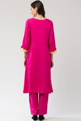 MRC Women's Embroidered Kurti with Embroidered Palazzo with Pocket 2