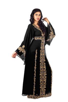 Black Moroccan Party Wear Kaftan for Women 2