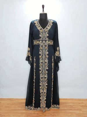Black Moroccan Party Wear Kaftan for Women 3