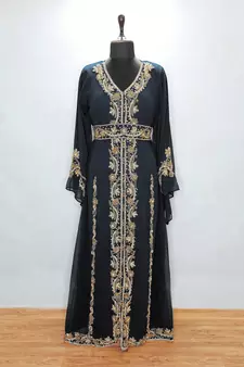 Black Moroccan Party Wear Kaftan for Women