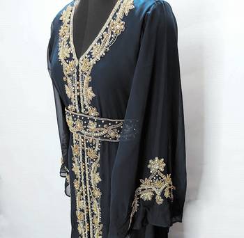 Black Moroccan Party Wear Kaftan for Women 4