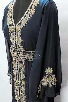 Black Moroccan Party Wear Kaftan for Women