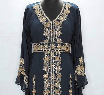 Black Moroccan Party Wear Kaftan for Women 5