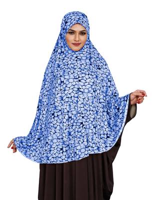 JSDC Printed Stitched Spun Lycra Abaya Hijab Without Sleeves 1
