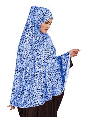 JSDC Printed Stitched Spun Lycra Abaya Hijab Without Sleeves 3