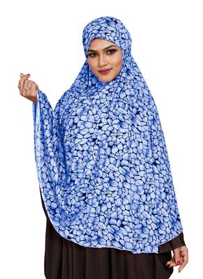 JSDC Printed Stitched Spun Lycra Abaya Hijab Without Sleeves 4