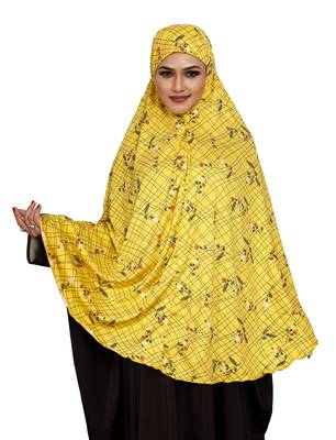 JSDC Printed Spun Lycra Chaderi Abaya Hijab Without Sleeves 1