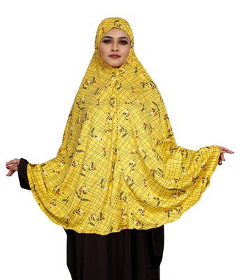 JSDC Printed Spun Lycra Chaderi Abaya Hijab Without Sleeves 2