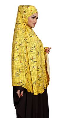 JSDC Printed Spun Lycra Chaderi Abaya Hijab Without Sleeves 4