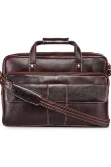 GENWAYNE Brown Leather 16 inches men’s formal office laptop messenger bag