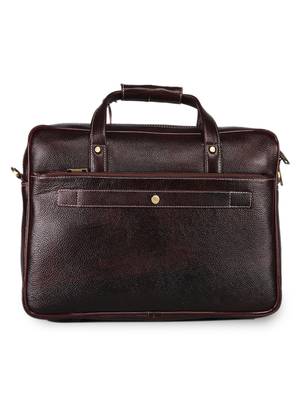 GENWAYNE Brown Leather 16 inches men   s formal office laptop messenger bag 3