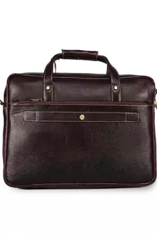 GENWAYNE Brown Leather 16 inches men   s formal office laptop messenger bag