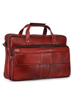 GENWAYNE Brown Leather 16 inches men   s formal office laptop messenger bag 2