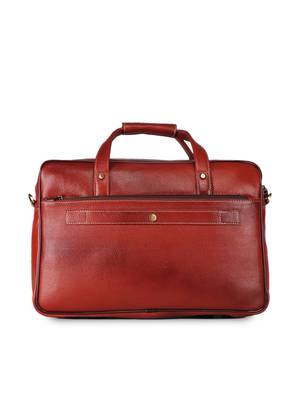 GENWAYNE Brown Leather 16 inches men   s formal office laptop messenger bag 3