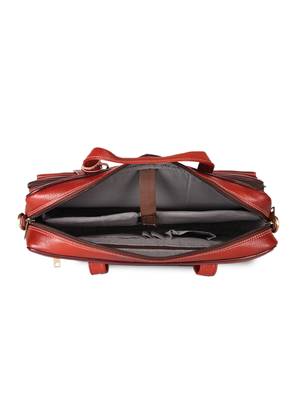 GENWAYNE Brown Leather 16 inches men   s formal office laptop messenger bag 4