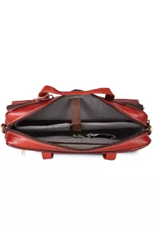 GENWAYNE Brown Leather 16 inches men   s formal office laptop messenger bag