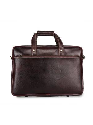 GENWAYNE Brown Leather 16 inches men   s formal office laptop messenger bag 3