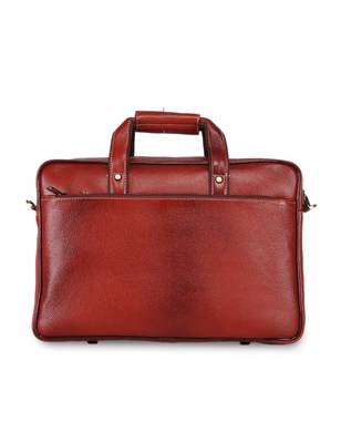 GENWAYNE Brown Leather 16 inches men   s formal office laptop messenger bag 3