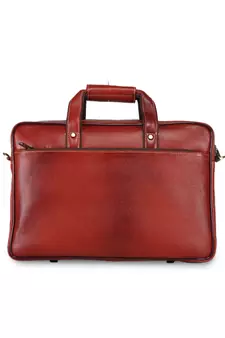 GENWAYNE Brown Leather 16 inches men   s formal office laptop messenger bag