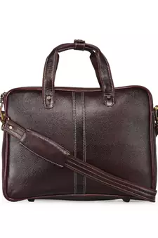 GENWAYNE Brown Leather 14.5 inches men’s formal office laptop Messenger bag