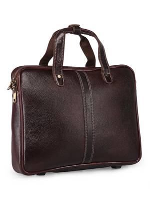 GENWAYNE Brown Leather 14.5 inches men   s formal office laptop Messenger bag 2