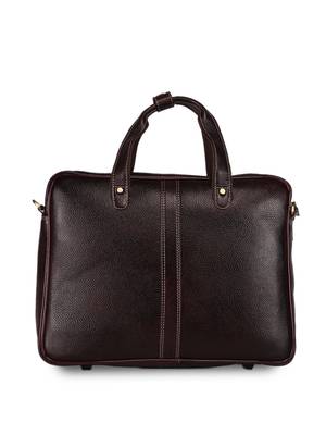 GENWAYNE Brown Leather 14.5 inches men   s formal office laptop Messenger bag 3